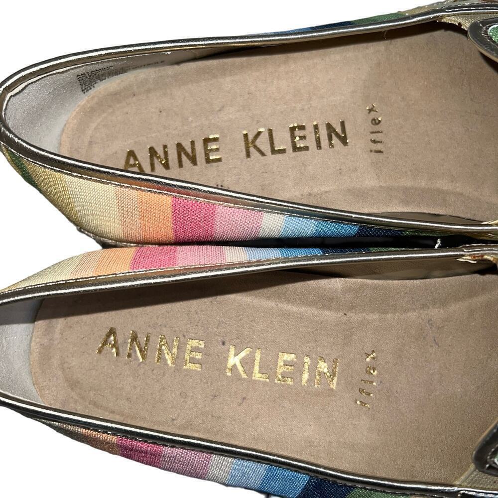 Anne Klein Zamina Pastel Stripe Canvas Espadrille Loafer Shoes Size 9.5 AK193032 - Picture 5 of 12